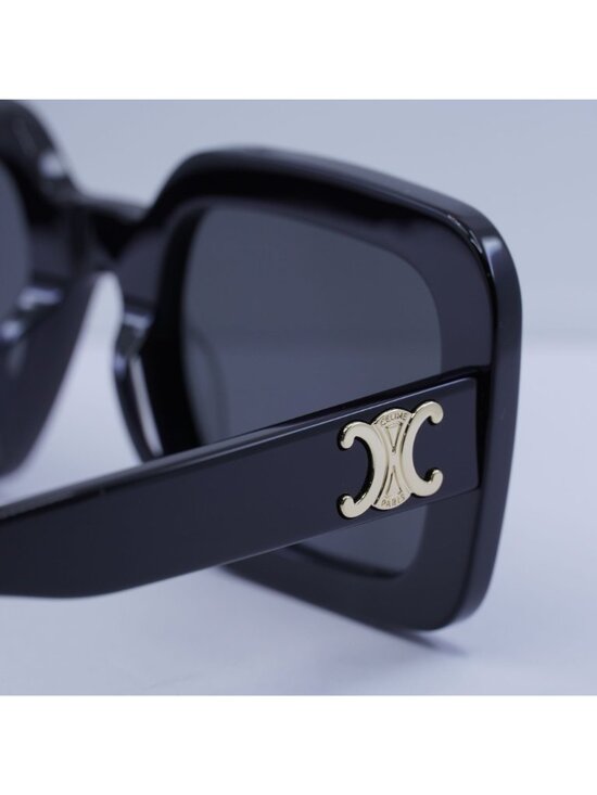 Celine CL40304U 01A TRIOMPHE Square Sunglasses - Black / Grey main image 9
